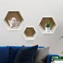 Imagem de Kit com 3 Nichos Hexagonal Decorativos Mosaico Preto Multivisão 