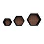 Imagem de Kit com 3 Nichos Hexagonal Decorativos Mosaico Preto Multivisão 