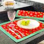 Imagem de Kit com 3 peças - Caminho de mesa e jogo americano bordado patchwork Natal