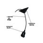 Imagem de Kit com 3 Pendente Luminaria PP Preto com fio Lustre de Sala Decorativo