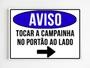 Imagem de kit com 3 placas de aviso tocar campainha no portão ao lado