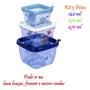 Imagem de Kit com 3 Potes de Alimento Papinha 140 270 470 ml Empilháveis Para Microondas Plasútil