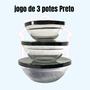 Imagem de Kit Com 3 Potes De Vidro Em 2 Cores Diferentes - Em Casa Tem