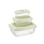Imagem de Kit Com 3 Potes Organizadores Transparentes com Tampa Color