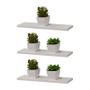 Imagem de Kit Com 3 Prateleiras Brancas 40x20cm Com Suporte Invisivel
