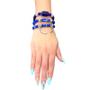 Imagem de Kit com 3 Pulseiras Ogum Azul Cristal e Silicone