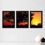 Imagem de Kit Com 3 Quadros - Árvore Paisagem Sol - 034kq02p