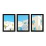 Imagem de Kit Com 3 Quadros - Grécia Arquitetura Paisagem - 130kq02p