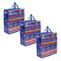 Imagem de Kit Com 3 Sacola Ecológica Compras Feira Mercado Transporte Sacolão Bolsa Reutilizável Colorido Plástico