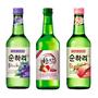 Imagem de Kit com 3 Soju Bebida Coreana Blueberry, Lichia e Pêssego 360ml