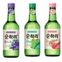 Imagem de Kit com 3 Soju Bebida Coreana Blueberry, Uva e Pessêgo 360ml