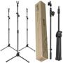 Imagem de Kit Com 3 Uni Suporte Para Microfone Ajustável Estilo Tripé Girafa Com Cachimbo Cor Preto Material Aço Reforçado Portátil - Tonante