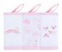Imagem de Kit com 3 unidades - Babete com prendedor de chupeta - 32 x 32cm - ROSA PÁSSAROS