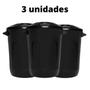 Imagem de Kit Com 3 Unidades Cesto Fechado Com Tampa 30L Preto Eco Na