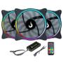 Imagem de Kit Com 3 Ventoinhas Rise Mode Laser, 120mm, ARGB, Preto - RM-RGB-05-5V