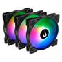 Imagem de Kit com 3 Ventoinhas Rise Mode X, 120mm, Led ARGB, Preto - RM-XLD-01-ARGB