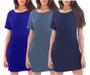 Imagem de Kit com 3 Vestidos Estilo Camiseta Feminino Casual Básico