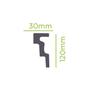 Imagem de Kit com 30 Barras Rodateto de Poliestireno 12cm X 30mm Liso 60m