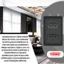 Imagem de Kit Com 30 Tomadas Dupla Preta 2P+T Distanciadas 10A 250V Com Placa Habitat Black- FAME