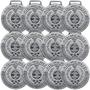 Imagem de Kit com 36 Medalhas Rema Honra Ao Mérito 40mm Com Fita Cor Prata 4440