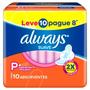 Imagem de kit com 4 Absorvente Always Básico Cobertura Suave com Abas Ofeta Leve 10 Pague 8