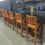 Imagem de Kit com 4 Banquetas Rusticas Alta Confort com Encosto Madeira Maciça Malbec