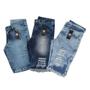 Imagem de Kit Com 4 Bermuda jeans Masculina Rasgada