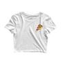 Imagem de Kit com 4 Blusinhas Cropped Blusa Tshirt Camiseta Feminina Alien Pizza Flor Rosas Caveira Skull Rock Roll Branca