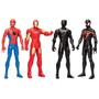 Imagem de Kit com 4 Bonecos - Homem Aranha - Miles Morales - Homem de Ferro e Pantera Negra F6607 Hasbro