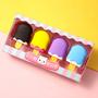 Imagem de Kit com 4 Borrachas Infantil Kawaii Mini Sorvete Escolar
