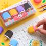 Imagem de Kit com 4 Borrachas Infantil Kawaii Mini Sorvete Escolar