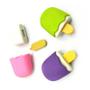 Imagem de Kit com 4 Borrachas Infantil Kawaii Mini Sorvete Escolar