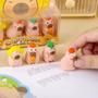 Imagem de Kit Com 4 Borrachas Mini Capivara Borrachinhas Papelaria Fofa Kawaii