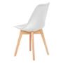 Imagem de Kit Com 4 Cadeira Leda Branca - Charles Eames Wood Com Almof