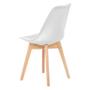 Imagem de Kit com 4 Cadeira Leda Branca - Charles Eames Wood com Almofada