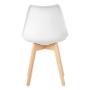 Imagem de Kit com 4 Cadeira Leda Branca - Charles Eames Wood com Almofada