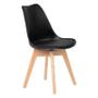 Imagem de KIT COM 4 Cadeira Leda Preta - Charles Eames Wood com Almofada