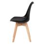 Imagem de KIT COM 4 Cadeira Leda Preta - Charles Eames Wood com Almofada