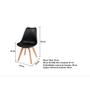 Imagem de Kit Com 4 Cadeira Leda Preta Charles Eames Wood Com Almofada
