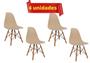 Imagem de Kit com 4 Cadeiras Eiffel com Pés em Madeira Para Mesa de Jantar