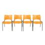 Imagem de Kit com 4 Cadeiras Iso turim plastica Igreja Recepção Escola Laranja