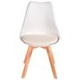 Imagem de Kit com 4 Cadeiras Leda Branca - Charles Eames Wood com Almofada