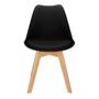 Imagem de Kit Com 4 Cadeiras Leda Preta - Charles Eames Com Almofada
