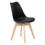Imagem de Kit Com 4 Cadeiras Leda Preta - Charles Eames Com Almofada