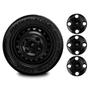 Imagem de Kit Com 4 Calotas Centro Miolo Roda de Ferro Fiat Idea Aro 13 14 15 Universal Preto 4x100 4 Furos