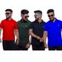 Imagem de Kit Com 4 Camisa Gola Polo Punho Bordado Fio 30.1 100% Algodão (Cores Variadas)