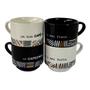 Imagem de Kit com 4 Canecas de Porcelana Café Forte Fraco 200ml
