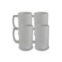 Imagem de Kit Com 4 Canecas De Vidro Para Chopp Textura Jateada Fosca 300ml Com Alta Resistencia Para Bar