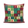 Imagem de Kit com 4 Capas de Almofadas Estampadas Natalinas Feliz Natal Fim de Ano 45cm x 45cm - Jogo Conjunto Decoração Festas Ceia Véspera Sala Quarto