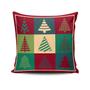 Imagem de Kit com 4 Capas de Almofadas Estampadas Natalinas Feliz Natal Fim de Ano 45cm x 45cm - Jogo Conjunto Decoração Festas Ceia Véspera Sala Quarto